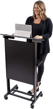 S Stand Up Desk Store Mobile Adjustable Height Lectern Podium