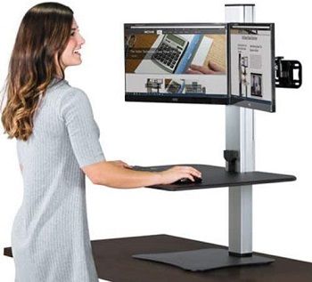 Victor High Rise Collection DC450 Dual Monitor Sit-Stand Workstation
